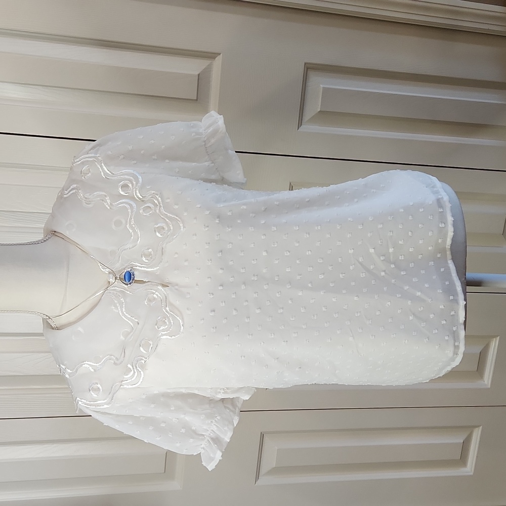 Allegra K, NWT,  Women's Top,  White/lace, small